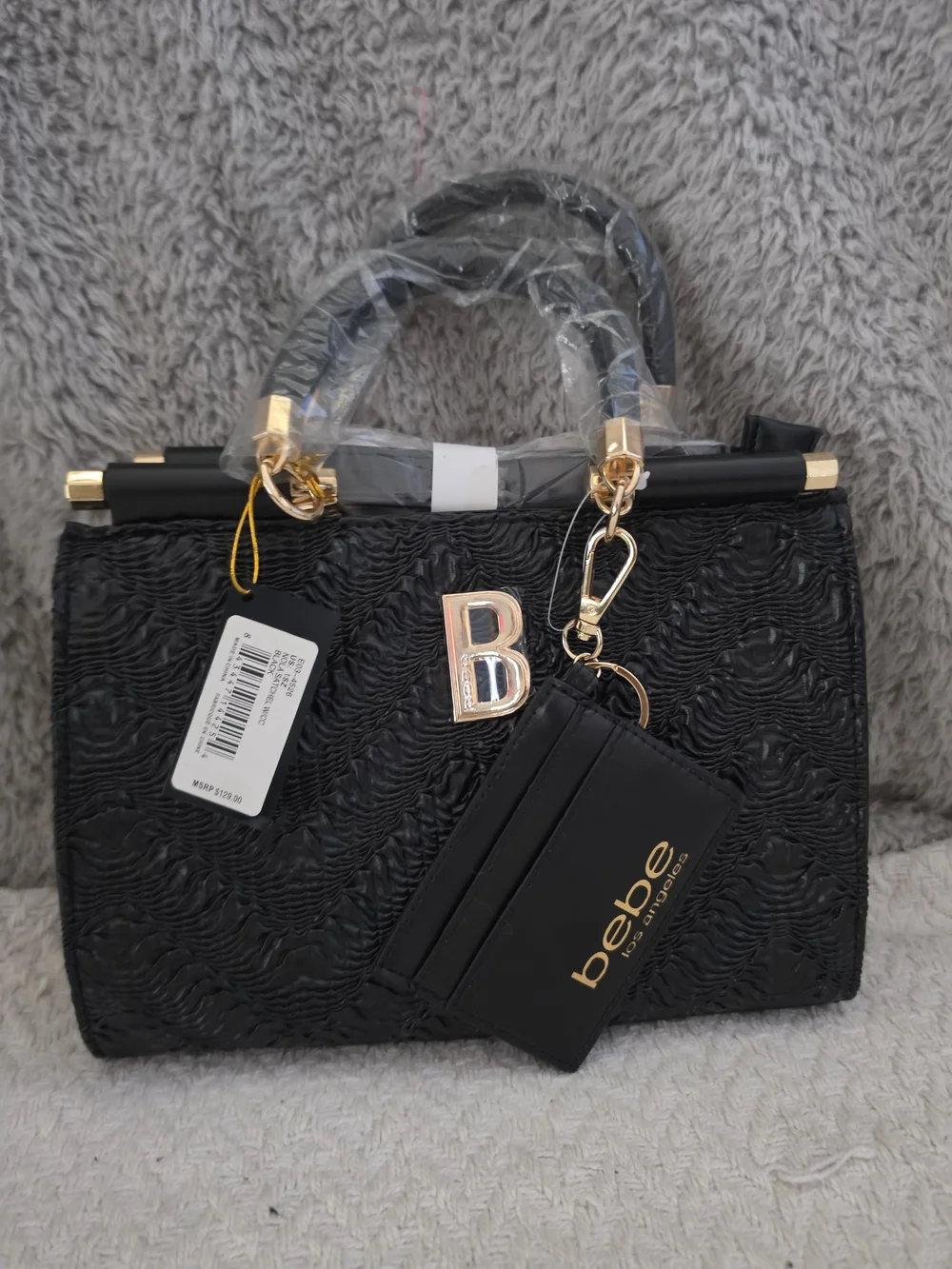 bebe Nola Mini Satchel in black